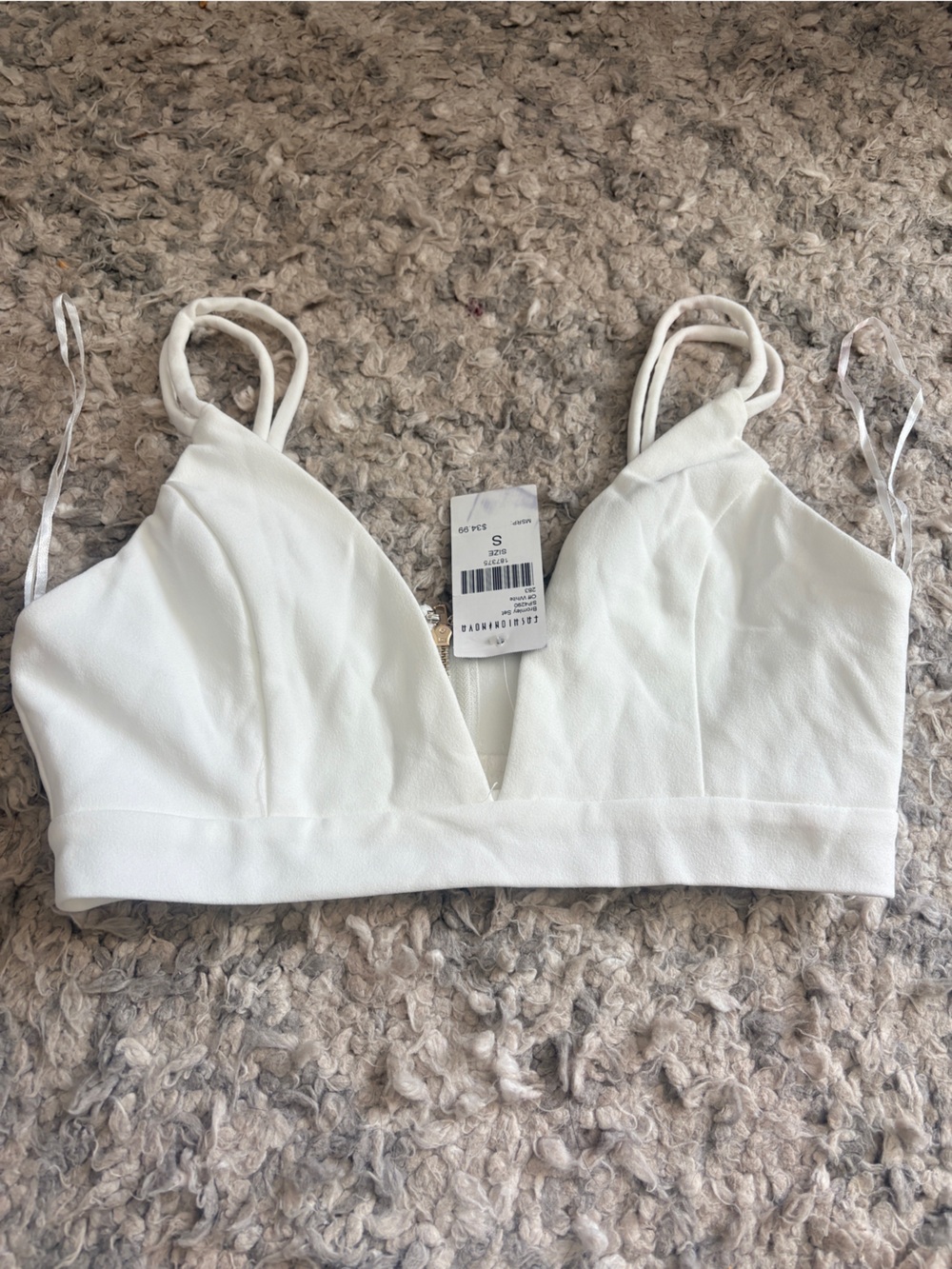 Fashion Nova White Girls Swim Bottoms with Side Ties